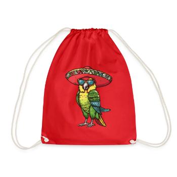Perroquet Bande Dessinée Drôle Sombrero - Sac de sport léger - rouge - Devant