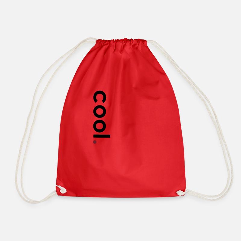 cool vertical black - Drawstring Bag - red