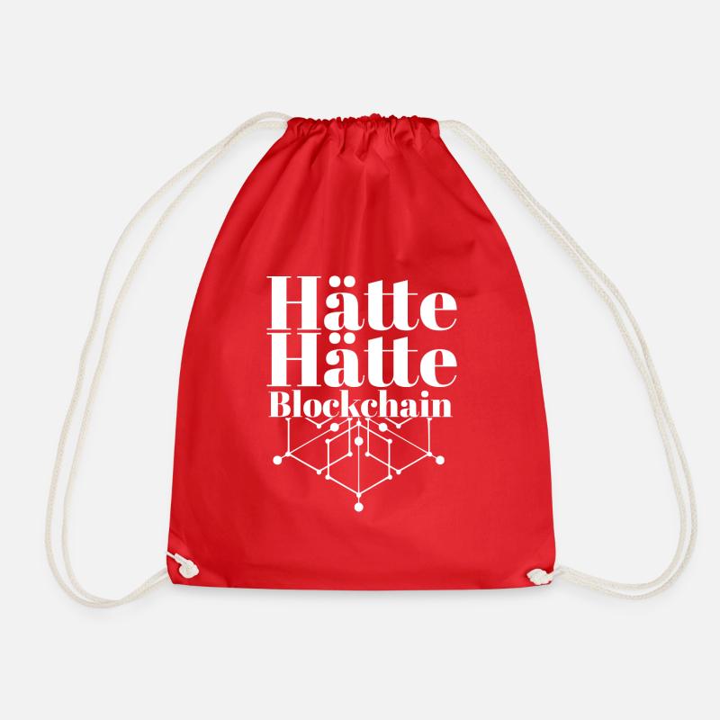 Hätte Hätte Blockchain Kette | Lustiger Spruch - Turnbeutel - Rot