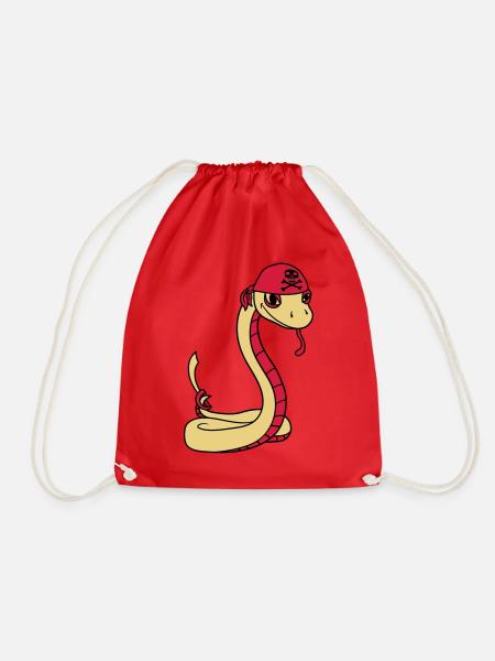schlange pirat seeraeuber kapitaen matrose seebaer - Turnbeutel - Rot