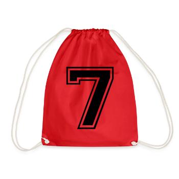 Varsity Number 7 - Drawstring Bag - red - Front