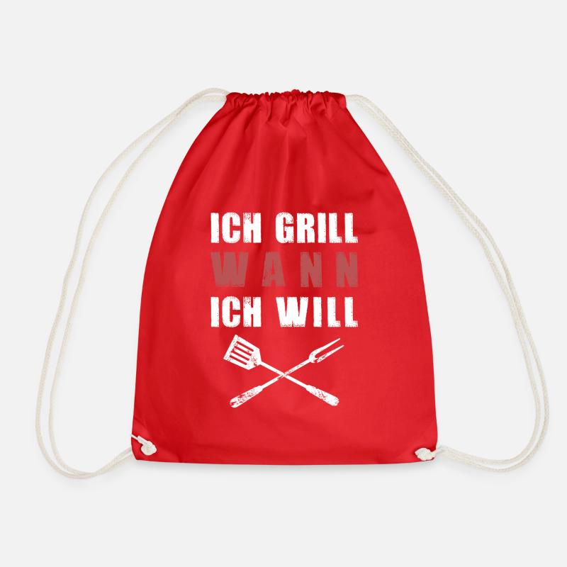 ICH WILL GRILLEN - Turnbeutel - Rot