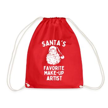 Santas favorite Make-Up Artist funny christmas - Drawstring Bag - red - Front