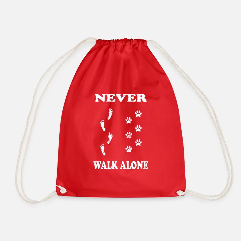 Dog Lord - Never walk alone - Drawstring Bag - red
