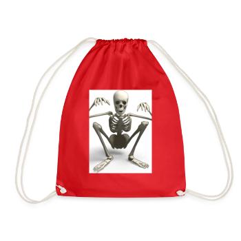 creepy skeleton - Drawstring Bag - red - Front