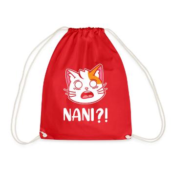 Anime Cat Nani T-Shirt - Turnbeutel - Rot - Vorne