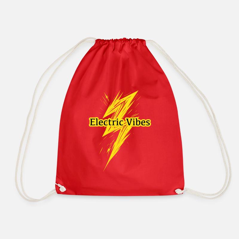 Electric Vibes: Element Blitz-Design - Turnbeutel - Rot