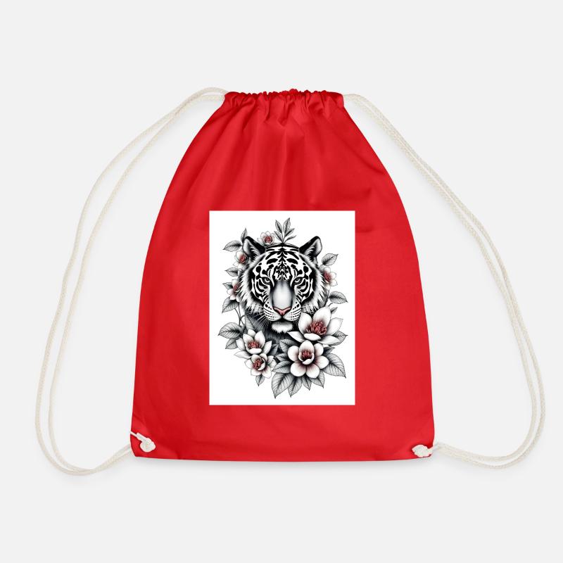 The Tiger never sleeps - Drawstring Bag - red