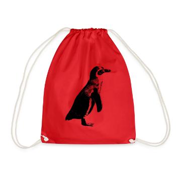 penguin - Drawstring Bag - red - Front