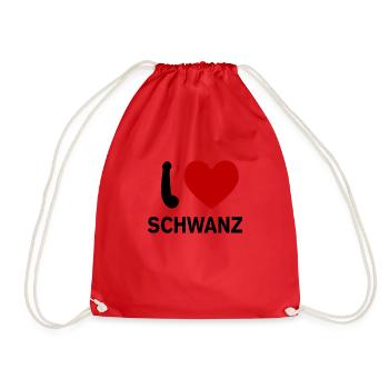 I Love Schwanz - Turnbeutel - Rot - Vorne