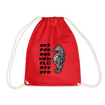Seahorse Whisperer For those who love the sea - Drawstring Bag - red - Front