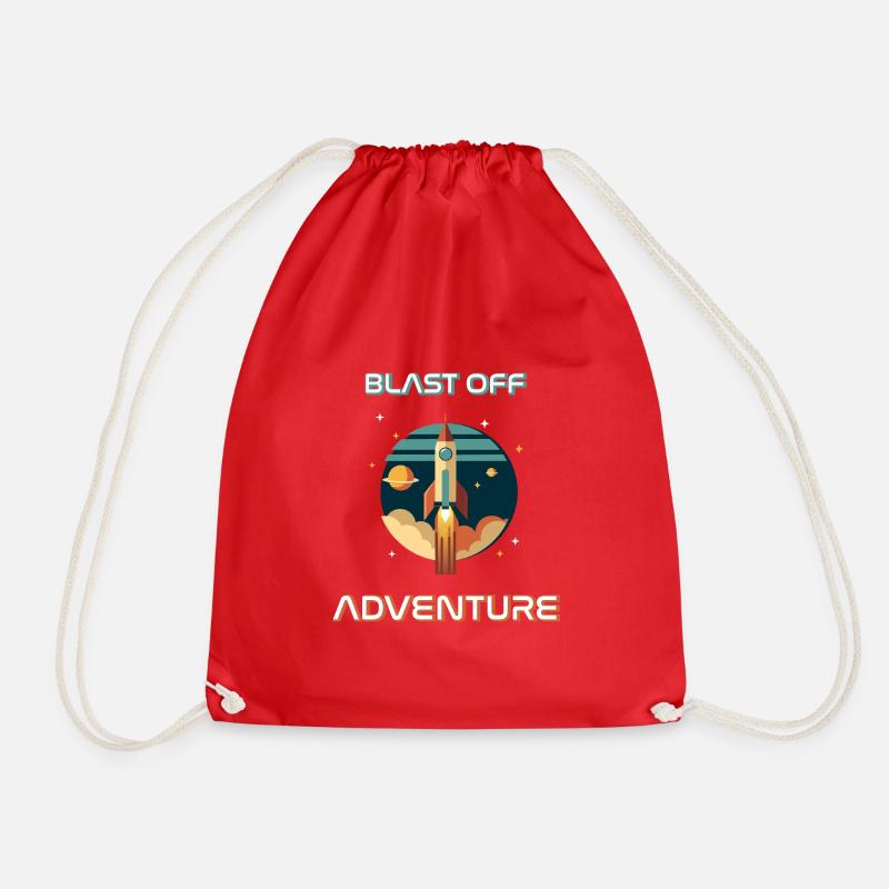 Blast Off Adventure - Drawstring Bag - red
