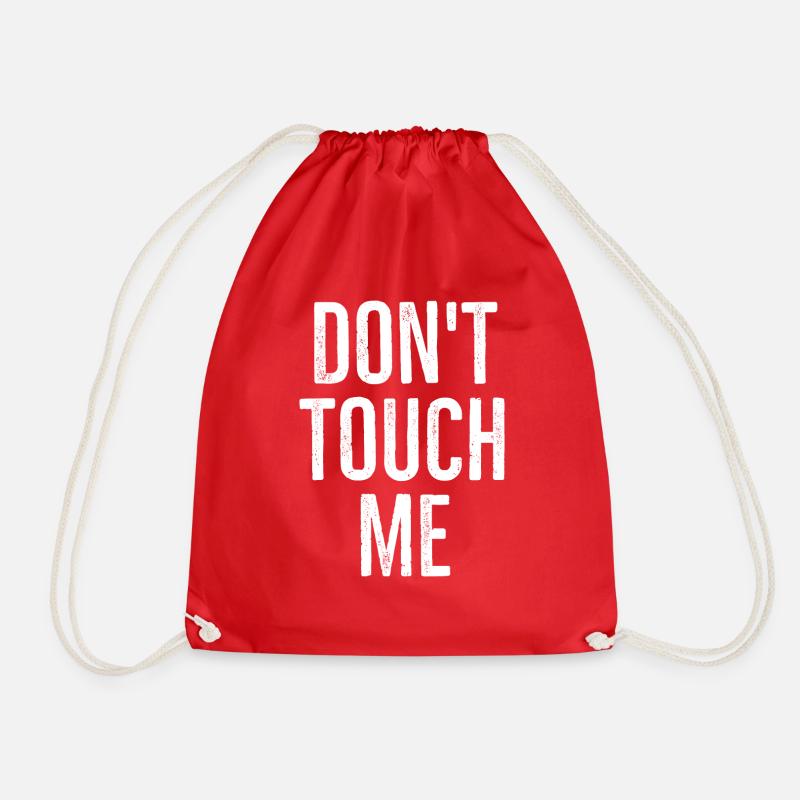 Don't Touch Me - Drawstring Bag - red