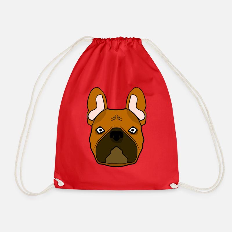 French Bulldog - Drawstring Bag - red