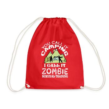 Vous appelez ça du camping, je m’entraîne à la survie zombie - Sac de sport léger - rouge - Devant