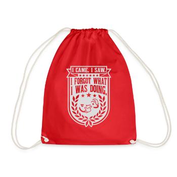I came saw forget - Drawstring Bag - red - Front