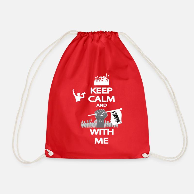 KEEP CALM AND STREIK WITH ME - Turnbeutel - Rot