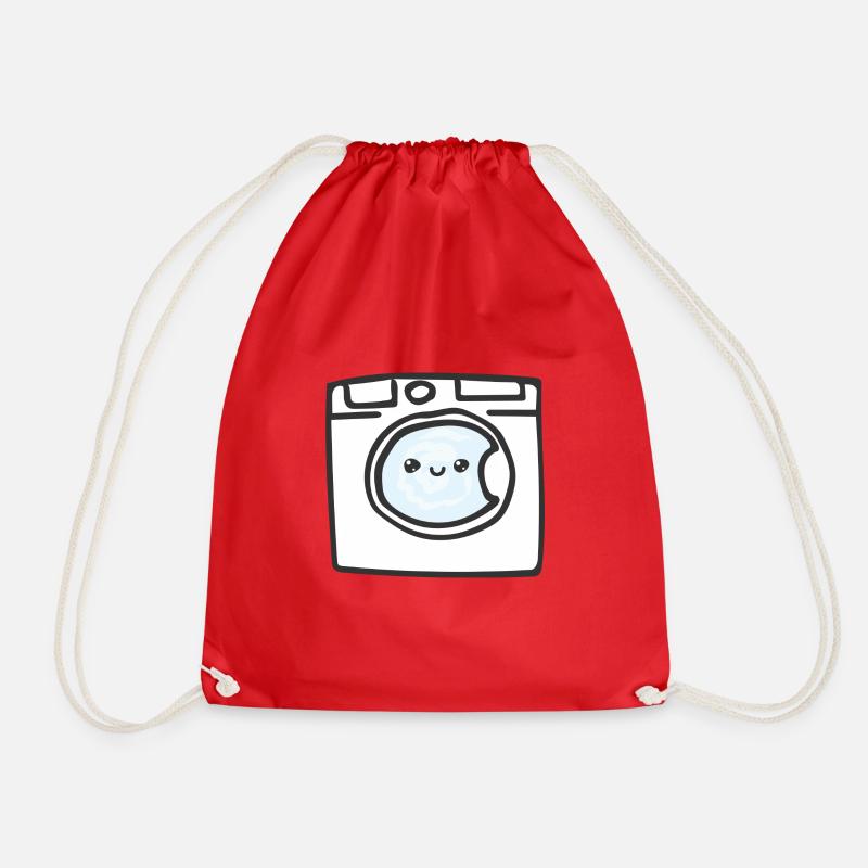 washing machine - Drawstring Bag - red