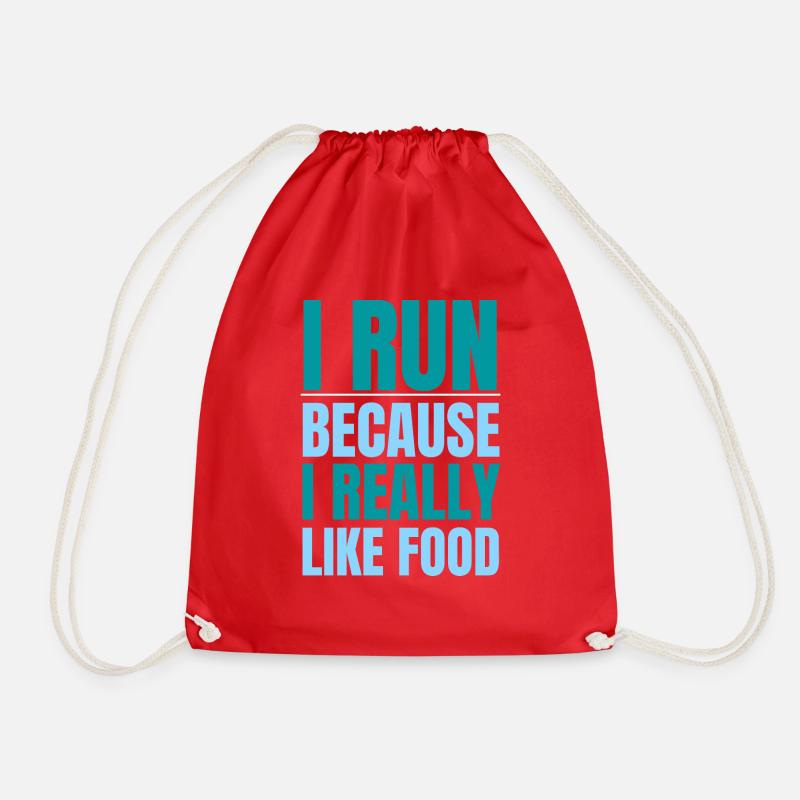 Running Sport Funny Saying - Drawstring Bag - red