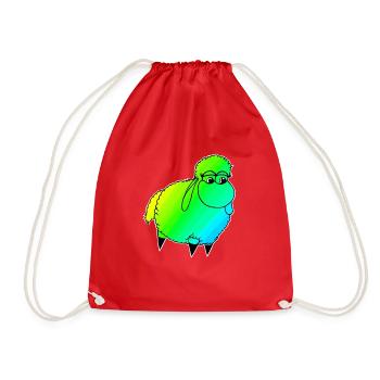 Wolly Sheeeepling Retro wave - Drawstring Bag - red - Front
