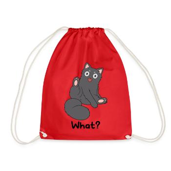 What? - Drawstring Bag - red - Front