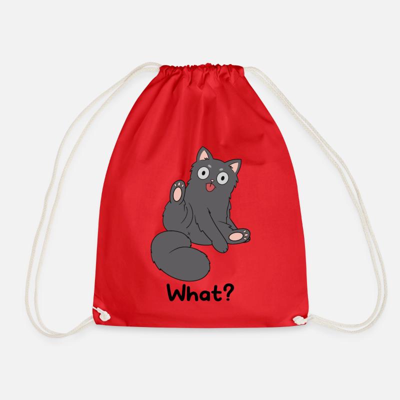 What? - Drawstring Bag - red