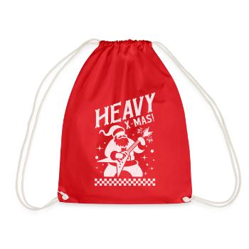 Heavy X-MAS - Heavy Metal Guitar Santa Claus - Drawstring Bag - red - Front