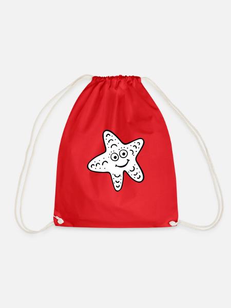starfish - Drawstring Bag - red