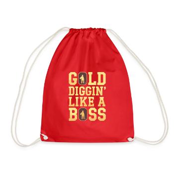 Gold Rush Adventure Gold Prospector Treasure Hunt - Drawstring Bag - red - Front