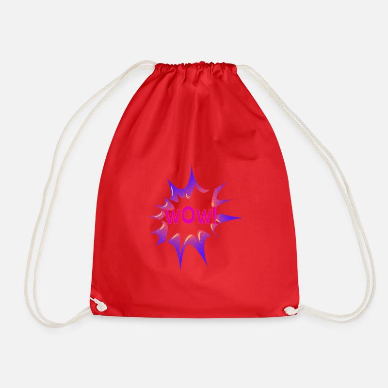 Wow - Drawstring Bag - red