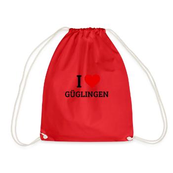 I LOVE GÜGLINGEN CITY G TOWN - Turnbeutel - Rot - Vorne