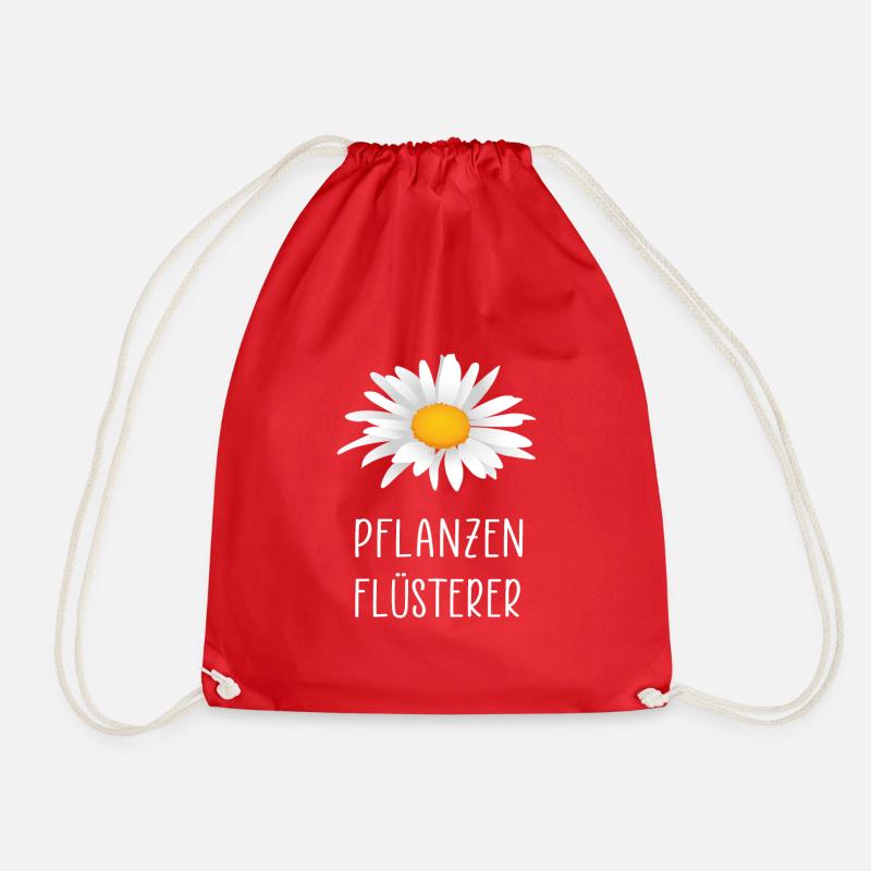 Pflanzenflüsterer Gänseblümchen Garten Muttertag - Turnbeutel - Rot