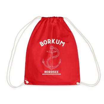 Borkum - Turnbeutel - Rot - Vorne