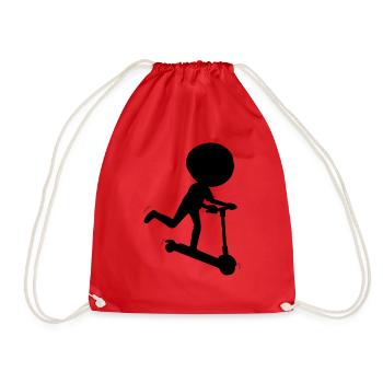 E-Scooter Roller Scooter - Drawstring Bag - red - Front