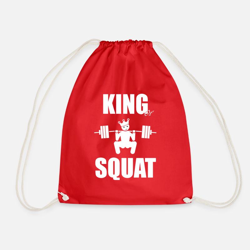 KING OF SQUAT - Drawstring Bag - red