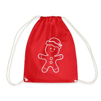 Gingerbread man - Drawstring Bag - red - Front