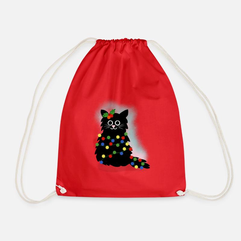 Weihnachts Katze - Turnbeutel - Rot