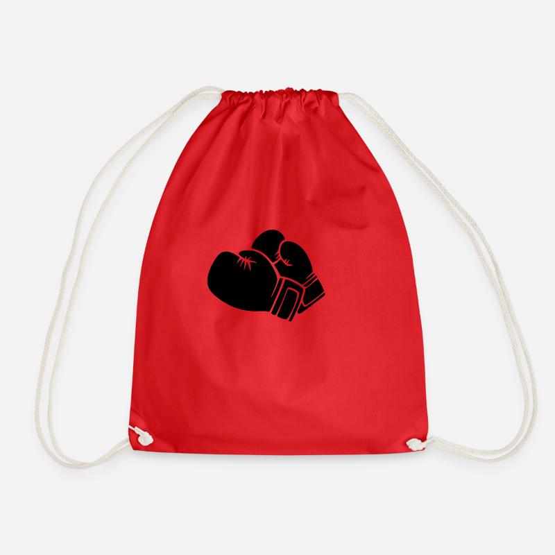 boxing gloves - Drawstring Bag - red