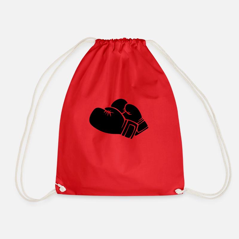 boxing gloves - Drawstring Bag - red