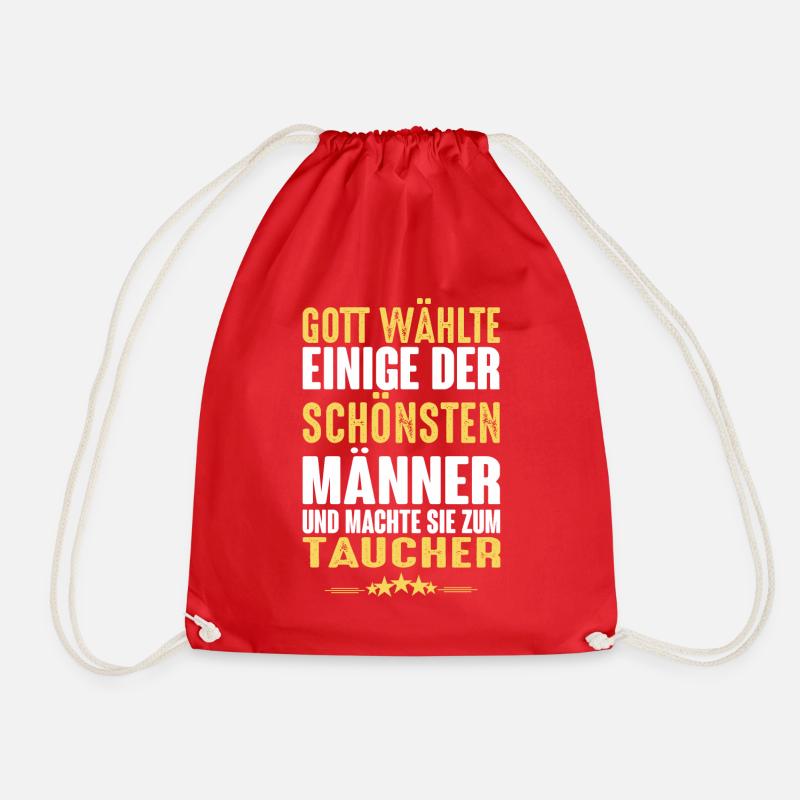 Tauchen - Taucher - Turnbeutel - Rot