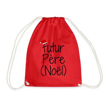 Futur père noël cadeau futur papa - Sac de sport léger - rouge - Devant