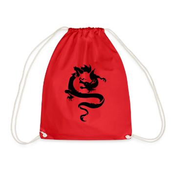 dragon5 noir - Sac de sport léger - rouge - Devant