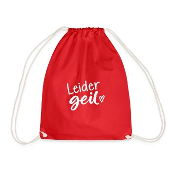 Leider Geiler - Cooler Spruch - Geschenkidee - Turnbeutel - Rot - Vorne