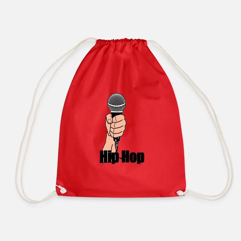 hip hop - Drawstring Bag - red