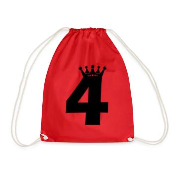 4 crown - Drawstring Bag - red - Front