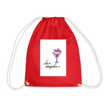 Los Angelas - Drawstring Bag - red - Front