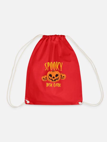 Spooky Desk Clerk - Drawstring Bag - red