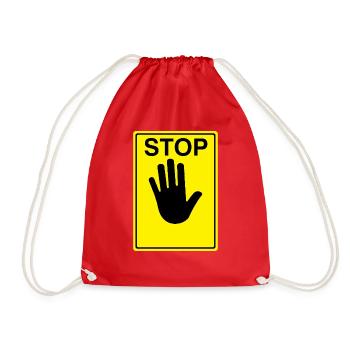 Stop Sign Logo - Drawstring Bag - red - Front