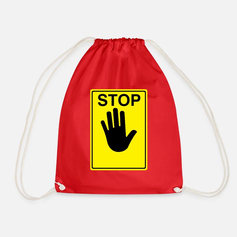 Stop Schild Logo - Turnbeutel - Rot