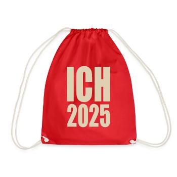 Ich 2025 - Turnbeutel - Rot - Vorne